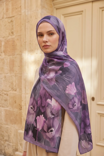 Spring Model Retro Desen Şal Lale - 21