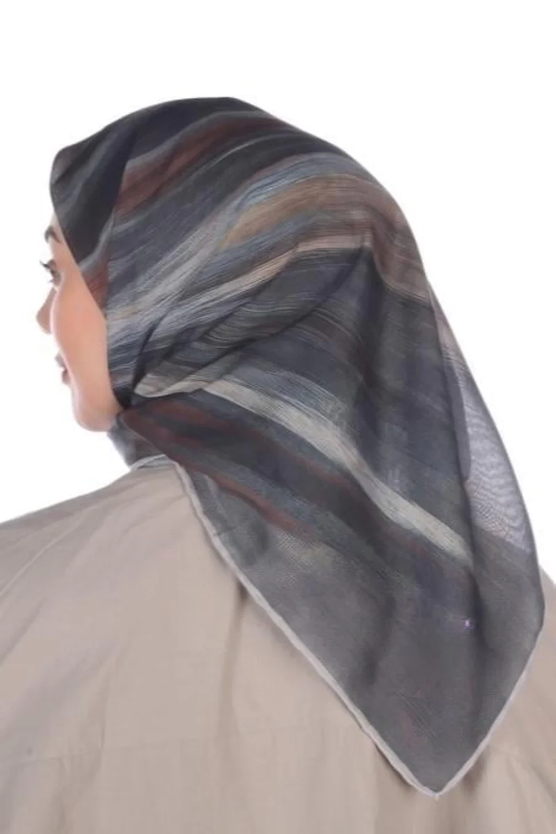 Lovely Desen Eşarp Pamuk Soft - Füme