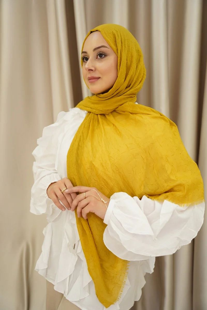 Bambu Şal - Hardal Sarısı