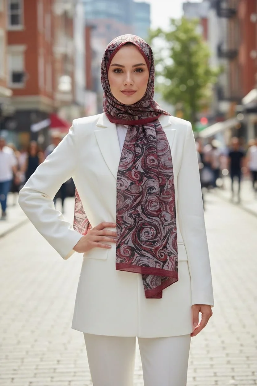 Müslin Şal Vortex Desen - Dört Mevsim Konfor - 8